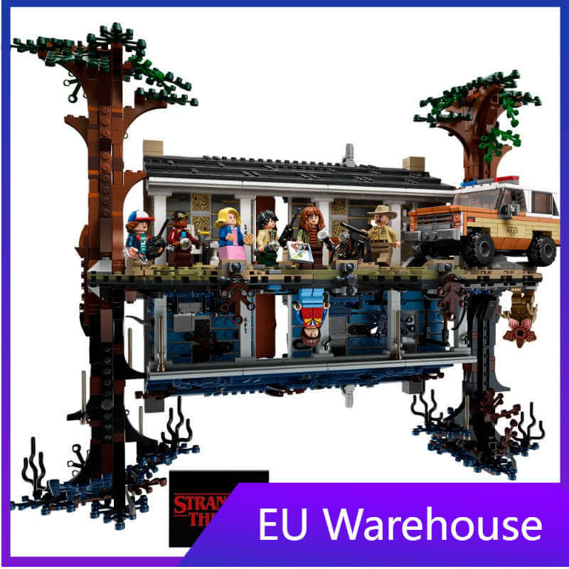 2287PCS Stranger Things The Upside Down EU model featuring Byers' house and characters from the show.