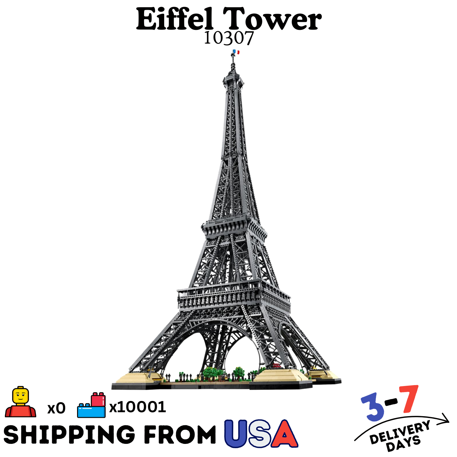 10001 PCS Eiffel Tower - Buildings Set US
