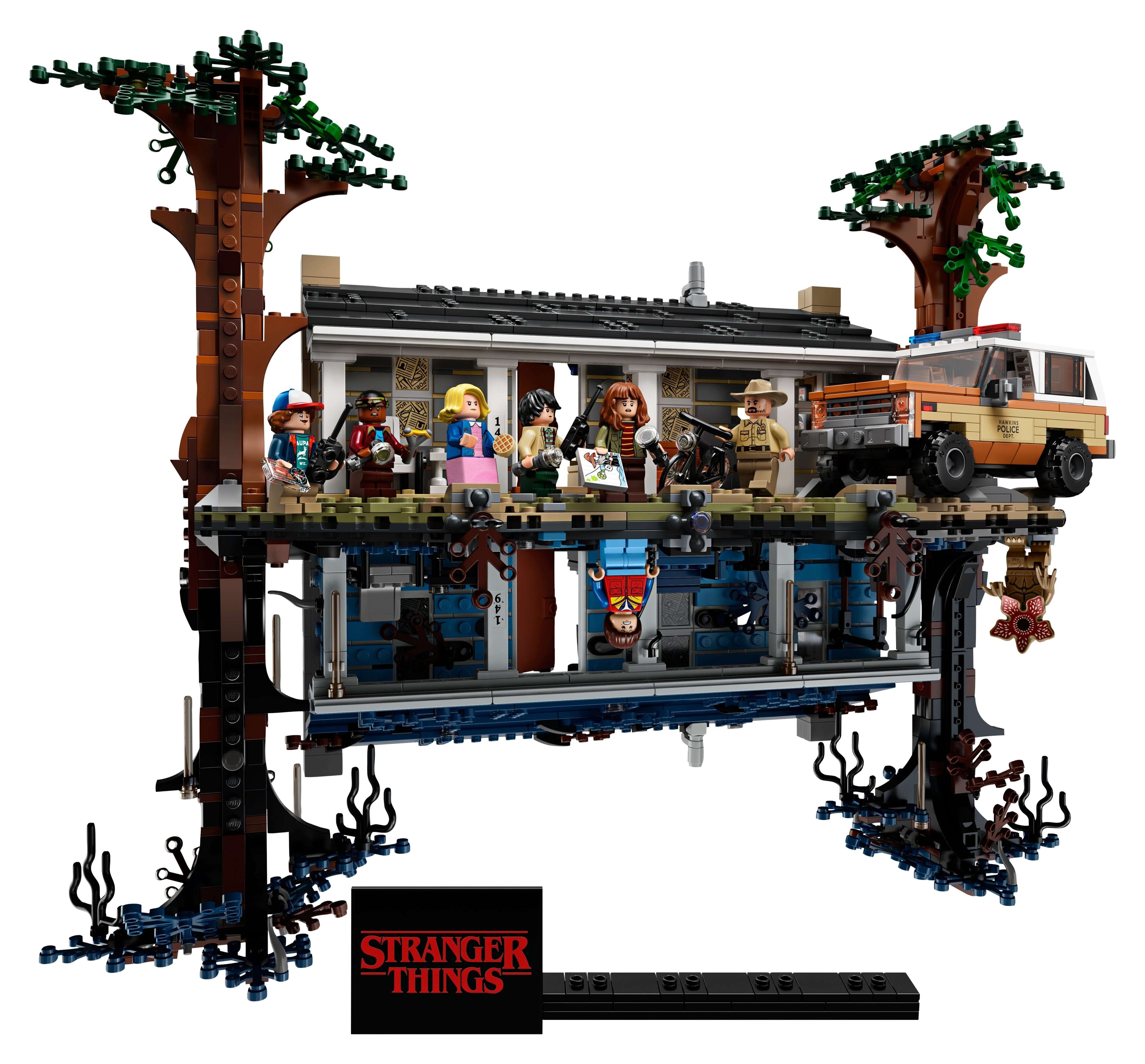 2287PCS Stranger Things The Upside Down EU model showcasing Byers' house and characters from the series.
